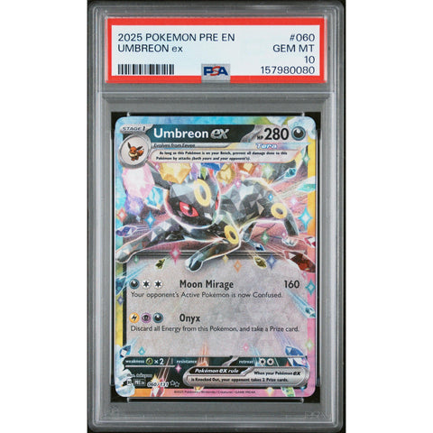 2025 POKEMON PRE ENPRISMATIC EVOLUTIONS UMBREON EX 060/108 PSA 10