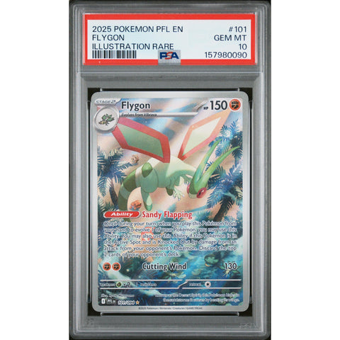 2025 POKEMON PHANTASMAL FLAMES FLYGON ILLUSTRATION RARE 101/094 PSA 10