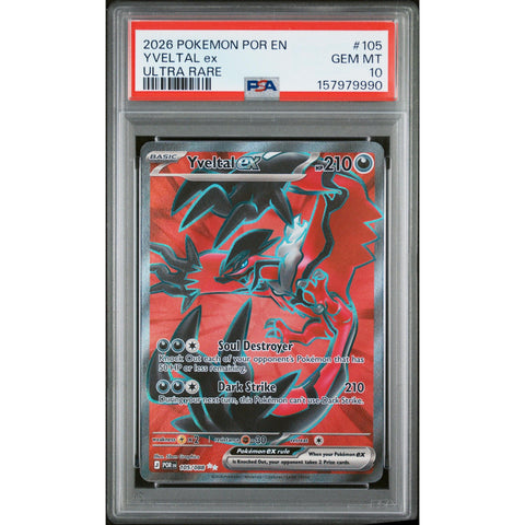 2026 POKEMON POR EN-PERFECT ORDER YVELTAL EX ULTRA RARE 105 PSA 10