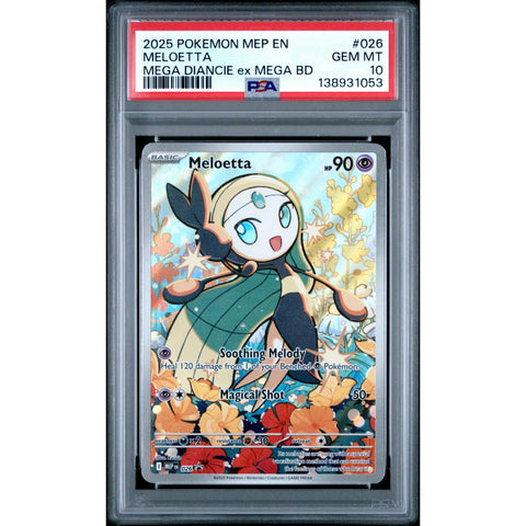 2025 POKEMON MELOETTA MEGA DIANCIE EX MEGA BATTLE DECK MEP026 PSA 10