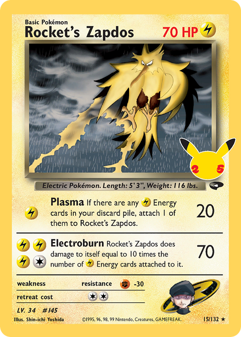 Rocket's Zapdos - 15/132 (Celebrations)