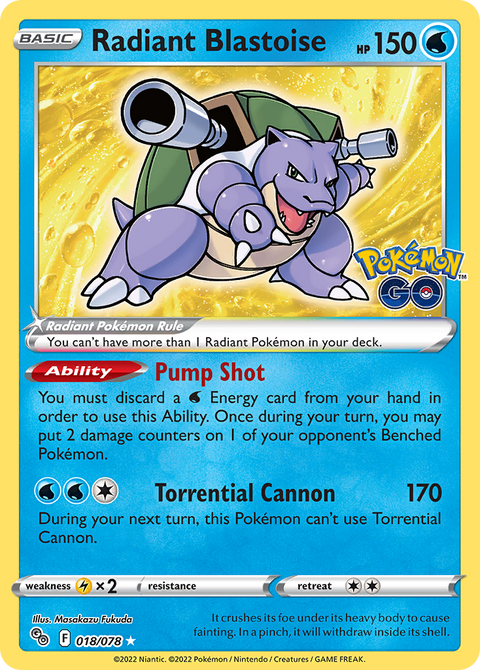 Radiant Blastoise - 018/078
