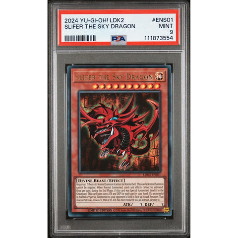 2024 YU-GI-OH LEGENDARY DECKS II SLIFER THE SKY DRAGON ENS01 PSA 9