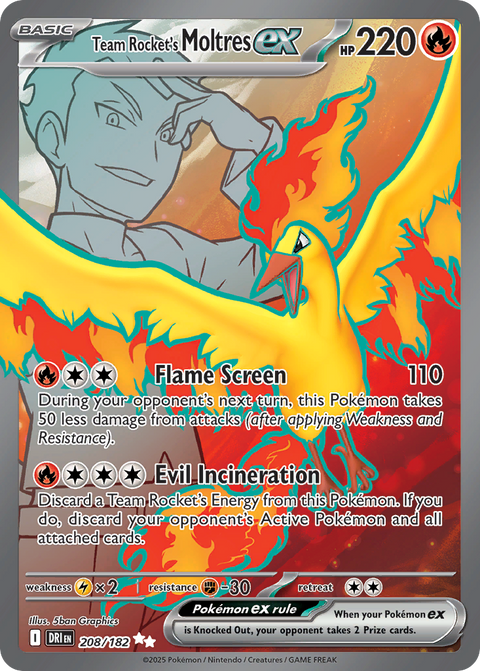 Team Rocket's Moltres EX - 208/182