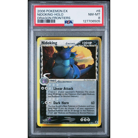 2006 POKEMON EX DRAGON FRONTIERS NIDOKING 6/101 PSA 8