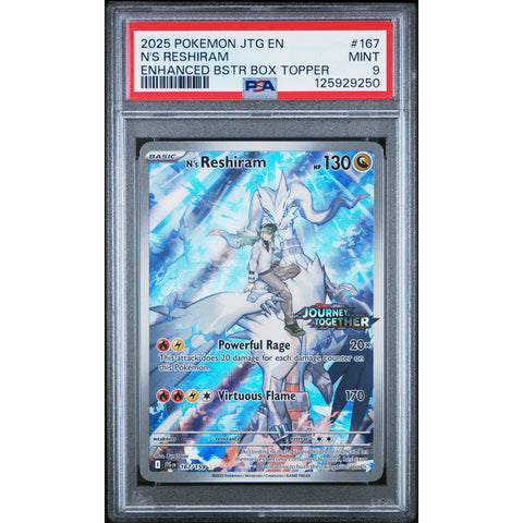 2025 POKEMON JOURNEY TOGETHER N'S RESHIRAM STAMPED 167/159 PSA 9