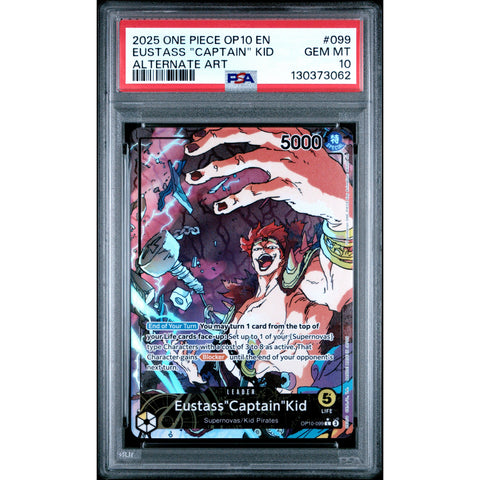 2025 ONE PIECE ROYAL BLOOD EUSTASS KID LEADER 099 PSA 10