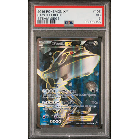 2016 POKEMON STEAM SIEGE STEELIX EX 108/114 PSA 3