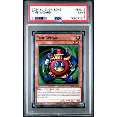 2024 YU-GI-OH LEGENDARY DECKS II TIME WIZARD ENJ15 PSA 9