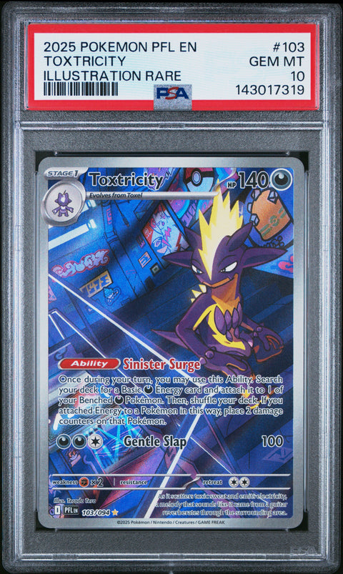 2025 POKEMON TOXTRICITY ILLUSTRATION RARE 103/094 PSA 10