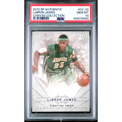 2012 SPORTS SP AUTHENTIC LEBRON JAMES CANVAS COLLECTION CC-33 PSA 10