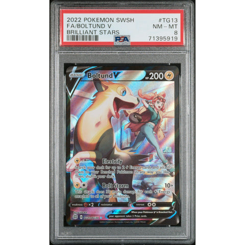 2022 POKEMON BRILLIANT STARS BOLTUND V TG12/TG30 PSA 8
