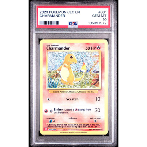 2023 POKEMON CLASSIC COLLECTION CHARMANDER 001/034 PSA 10