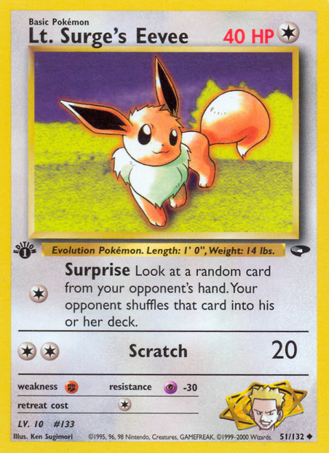 Lt. Surge's Eevee - 51/132 (1st Edition)
