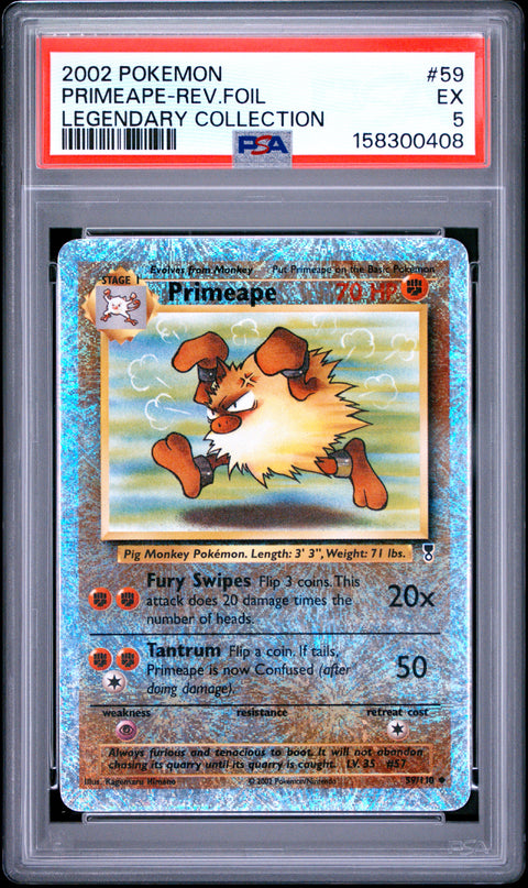 2002 POKEMON LEGENDARY COLLECTION PRIMEAPE REVERSE HOLO 59/110 PSA 5