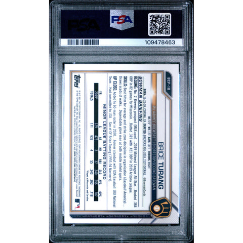 2021 SPORTS BOWMAN CHROME PRICE TURANG GREEN REFRACTOR BCP10 PSA 9