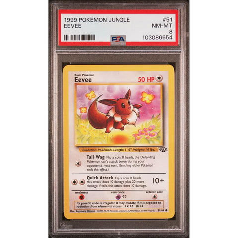 1999 POKEMON JUNGLE EEVEE 51/64 PSA 8 2