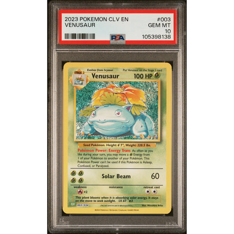 2023 POKEMON CLASSIC COLLECTION VENUSAUR HOLO 003/034 PSA 10