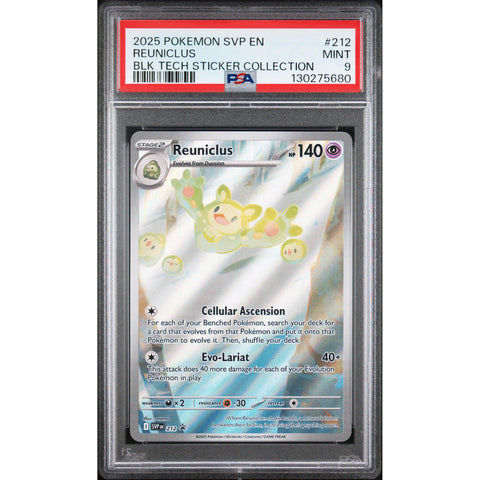 2025 POKEMON REUNICLUS BLACK BOLT TECH STICKER COLLECTION SVP212 PSA 9