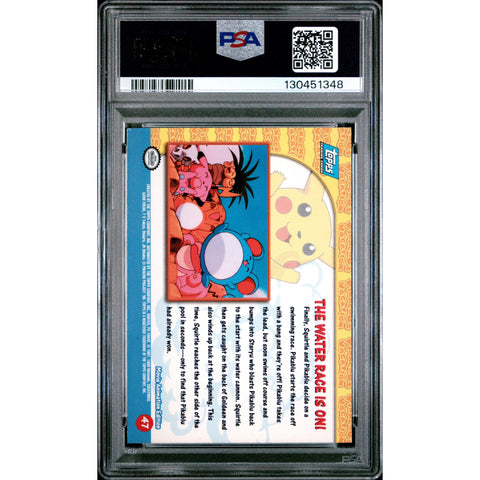 1999 POKEMON TOPPS THE MOVIE EDITION THE WATER RACE IS ON 047 PSA 7