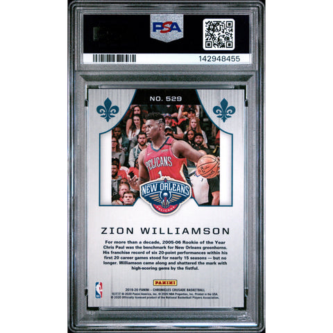 2019 PANINI PANINI CHRONICLES ZION WILLIAMSON 529 PSA 9