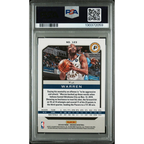 2019 PANINI PANINI OBSIDIAN T.J. WARREN 123 PSA 10