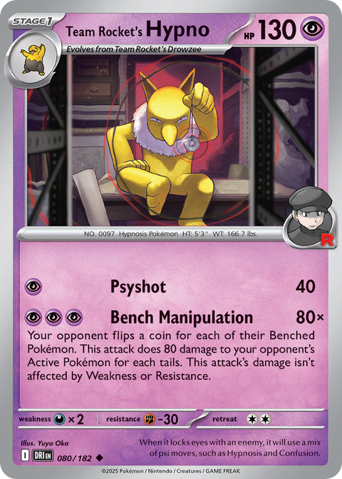 Team Rocket's Hypno - 080/182