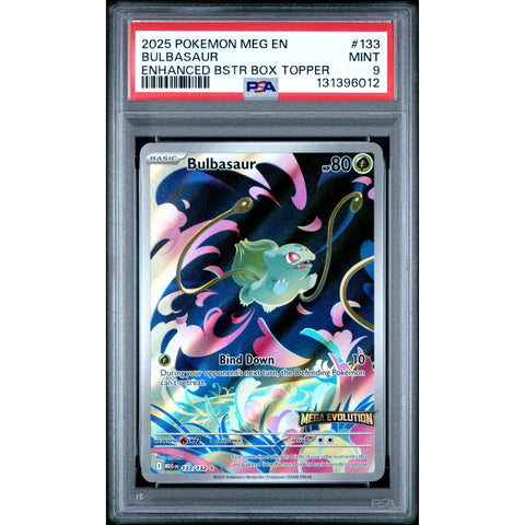 2025 POKEMON JPN MEGA EVOLUTION BOX TOPPER BULBASAUR 133/132 PSA 9