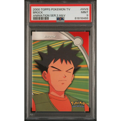 2000 POKEMON TOPPS ANIMATION SERIES 3 BROCK HV8 PSA 9