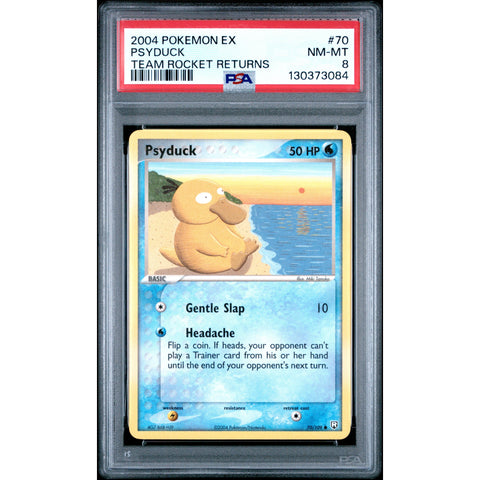2004 POKEMON EX TEAM ROCKET RETURNS PSYDUCK 70/109 PSA 8