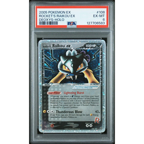 2005 POKEMON EX DEOXYS ROCKET'S RAIKOU 108/107 PSA 6