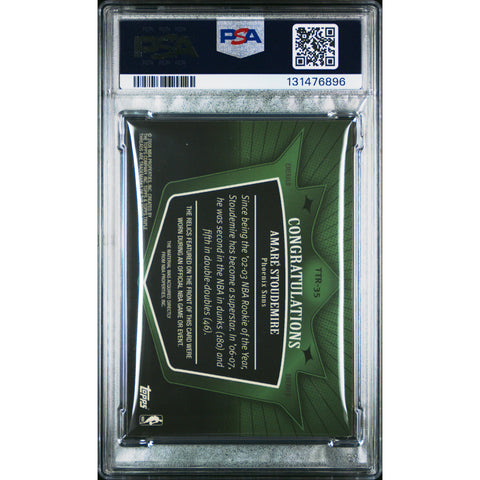 2007 TOPPS TOPPS TRIPLE THREADS RELICS AMARE STOUDEMIRE EMERALD 35/106 PSA 6