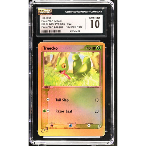 2003 POKEMON BLACK STAR PROMOS TREECKO POKEMON LEAGUE 003 CGC 10