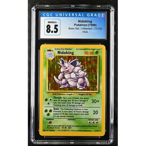 1999 POKEMON BASE SET NIDOKING HOLO 11/102 CGC 8.5