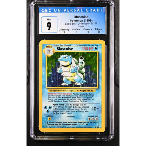 1999 POKEMON BASE SET BLASTOISE 2/102 CGC 9