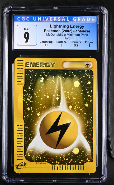 2002 POKEMON JAPANESE MCDONALD'S E MINIMUM PACK LIGHTNING ENERGY HOLO CGC 9