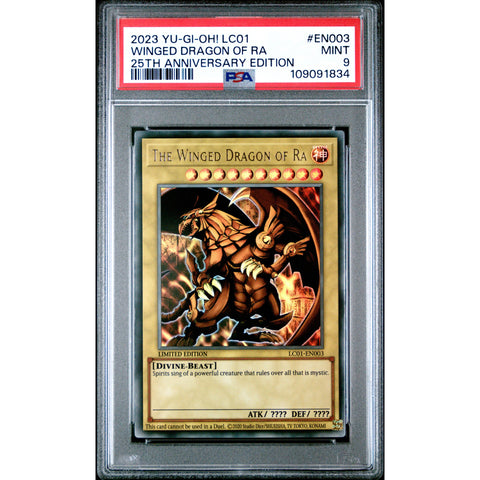 2023 YU-GI-OH LEGENDARY COLLECTION I WINGED DRAGON OF RA 25TH ANNIVERSARY EN003 PSA 9