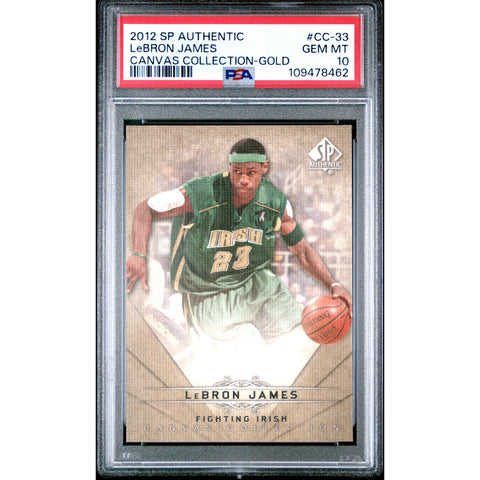 2012 SPORTS SP AUTHENTIC LEBRON JAMES CANVAS COLLECTION GOLD CC-33 PSA 10