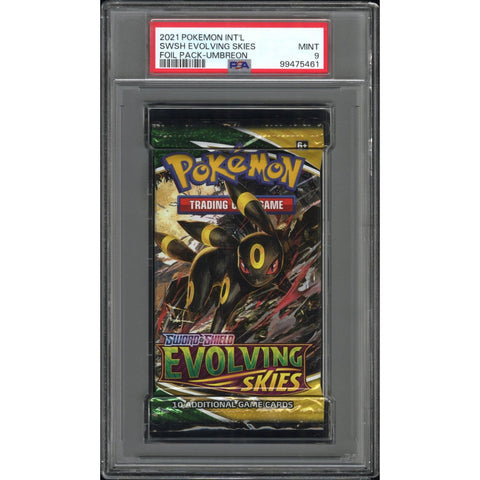 2021 POKEMON EVOLVING SKIES BOOSTER PACK PACK UMBREON PSA 9