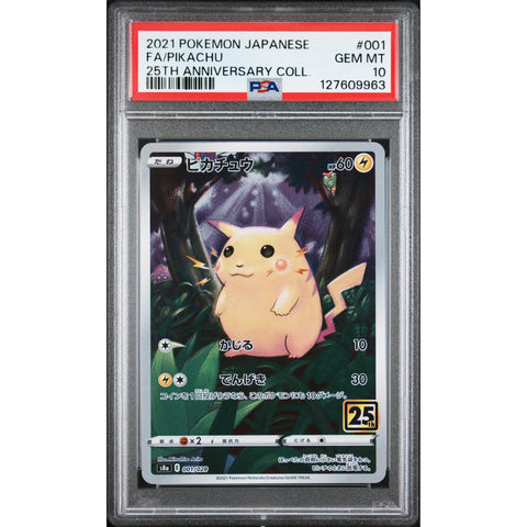2021 POKEMON JPN 25TH ANNIVERSARY COLLECTION PIKACHU 001/028 PSA 10