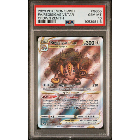 2023 POKEMON CROWN ZENITH REGIGIGAS VSTAR GG55/GG70 PSA 10