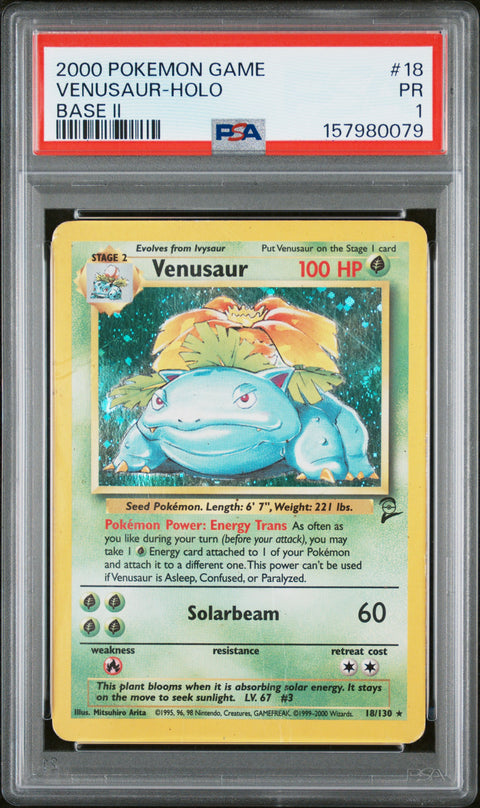 2000 POKEMON GAME BASE II VENUSAUR HOLO 18 PSA 1