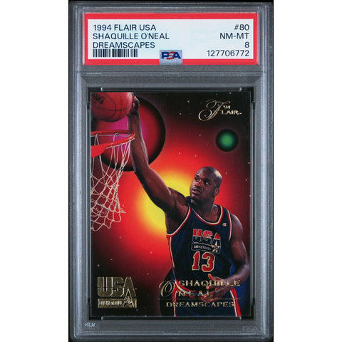 1994 FLAIR USA DREAMSCAPES SHAQUILLE O'NEAL 80 PSA 8