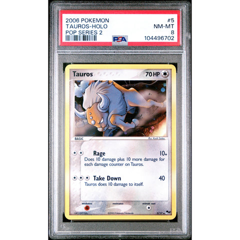 2006 POKEMON POP SERIES 2 TAUROS HOLO 5/17 PSA 8