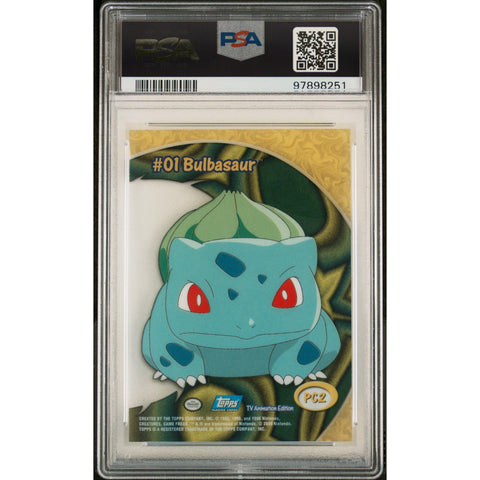 2000 POKEMON TOPPS TV ANIMATION CLEAR CARDS BULBASAUR PC2 PSA 10