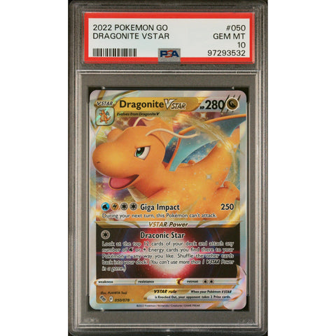 2022 POKEMON GO DRAGONITE VSTAR 050/078 PSA 10