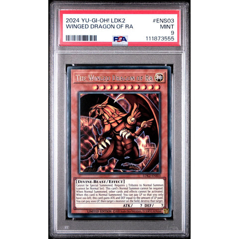 2024 YU-GI-OH LEGENDARY DECKS II WINGED DRAGON OF RA ENS03 PSA 9