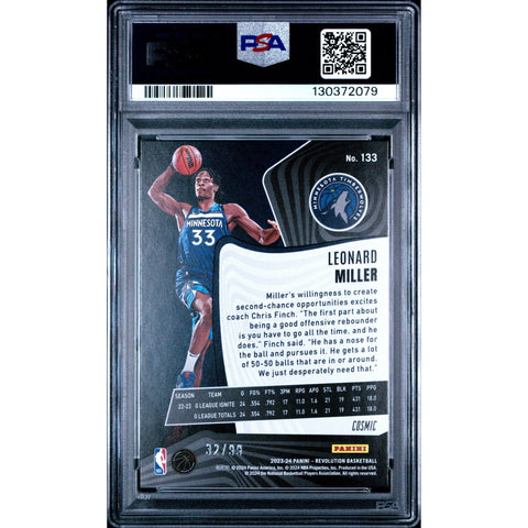2023 PANINI PANINI REVOLUTION LEONARD MILLER COSMIC 133 PSA 9