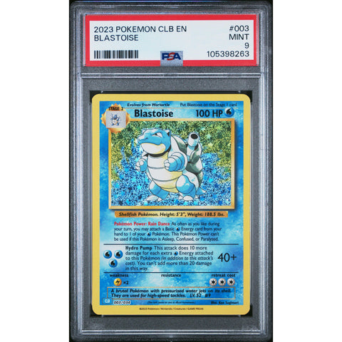2023 POKEMON CLASSIC COLLECTION BLASTOISE 003/034 PSA 9