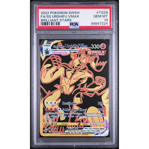 2022 POKEMON BRILLIANT STARS URSHIFU VMAX TG29/TG30 PSA 10